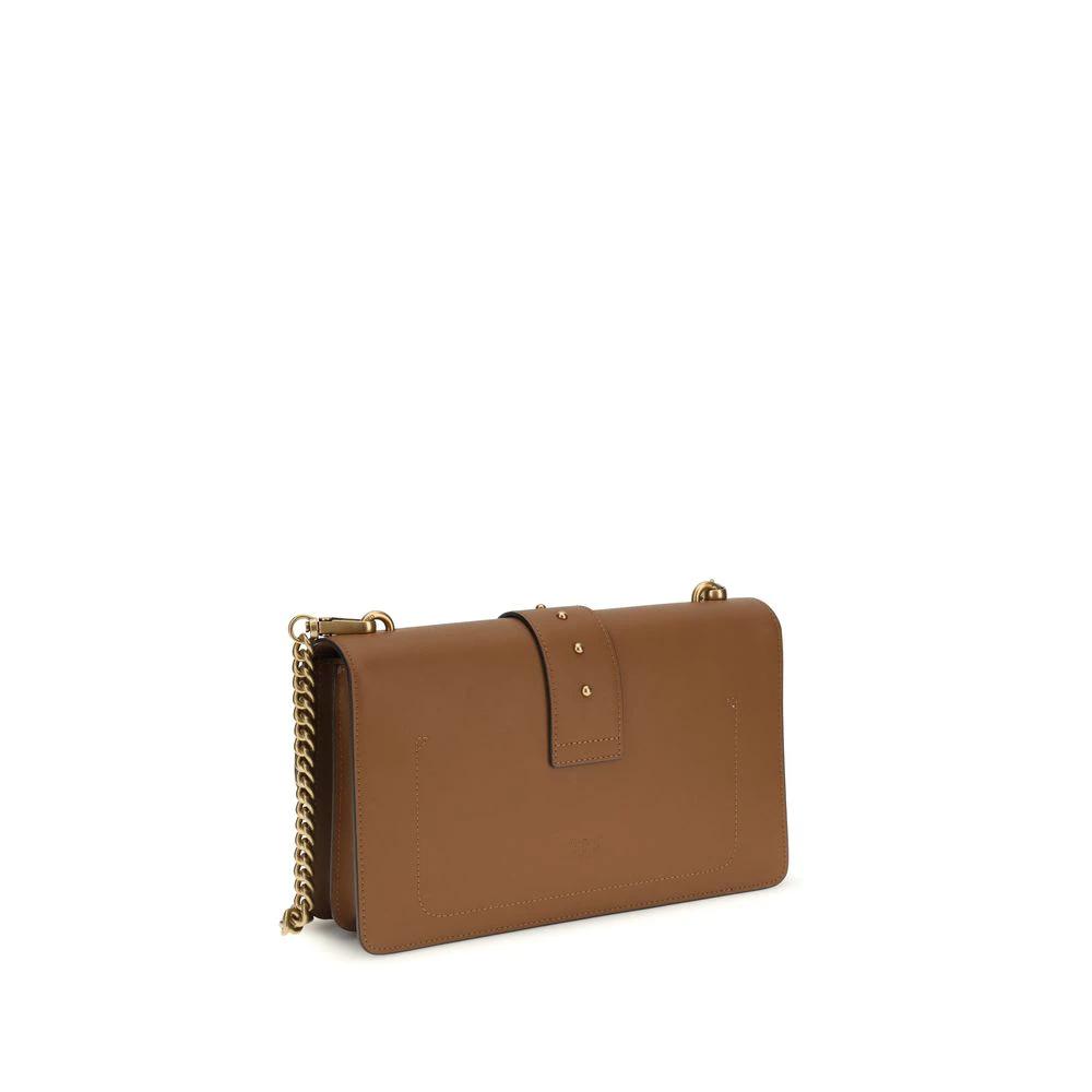 PINKO Brown Calf Leather Bos Taurus Shoulder Bag by PINKO