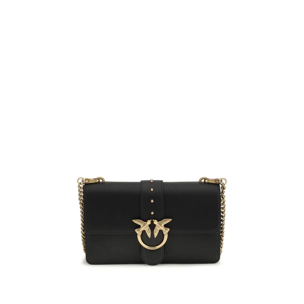 PINKO Black Calf Leather Bos Taurus Shoulder Bag by PINKO