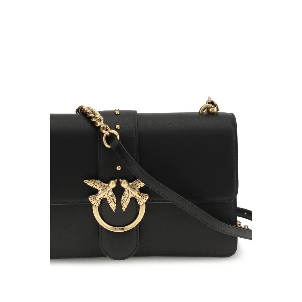 PINKO Black Calf Leather Bos Taurus Shoulder Bag by PINKO