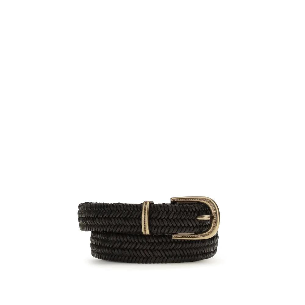 Brunello Cucinelli Black Calf Leather Bos Taurus Regular Belt by Brunello Cucinelli