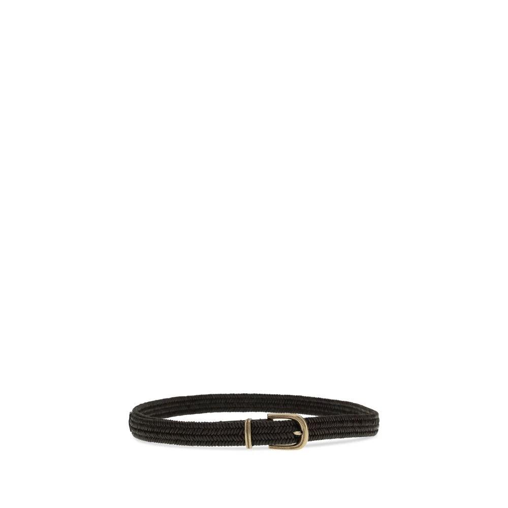 Brunello Cucinelli Black Calf Leather Bos Taurus Regular Belt by Brunello Cucinelli