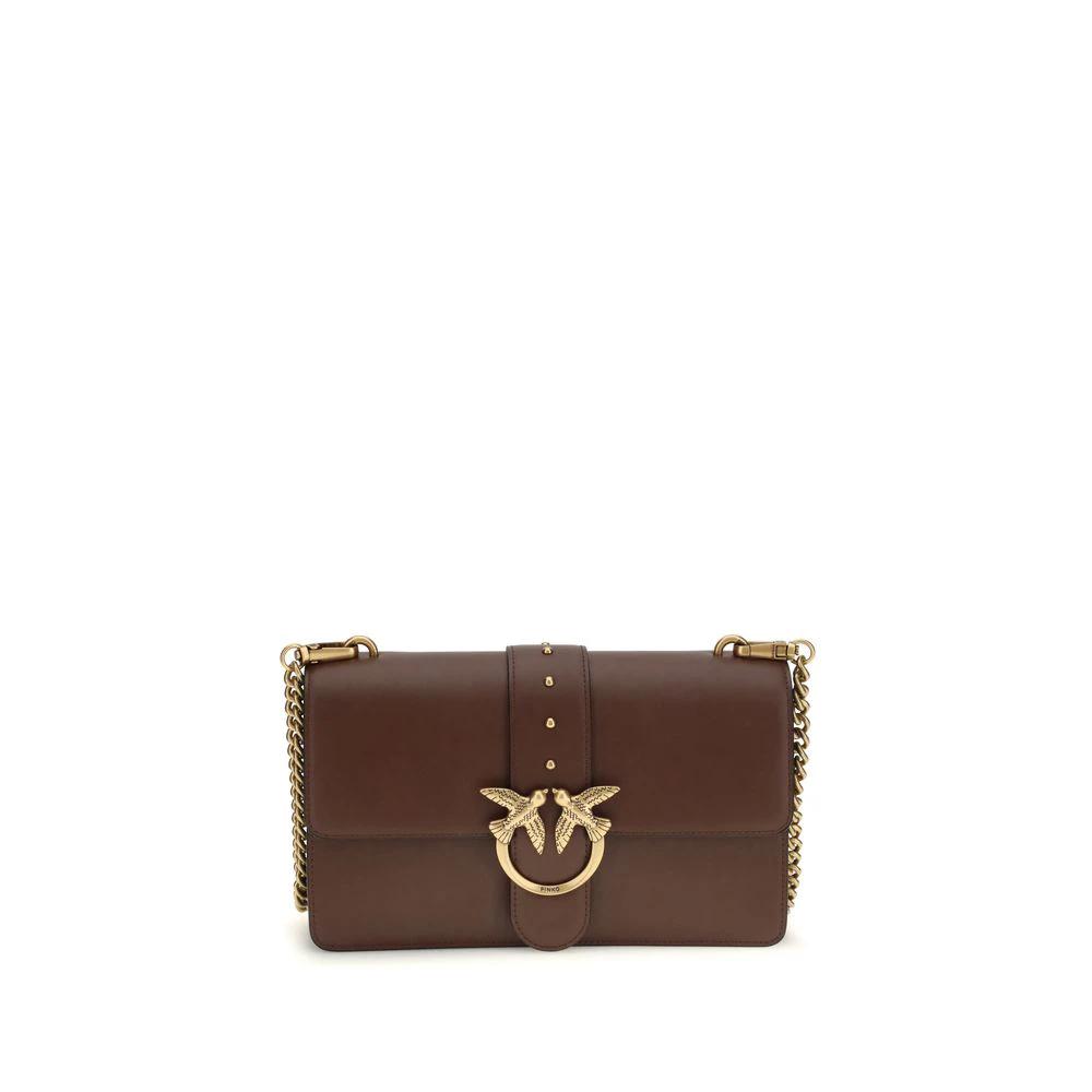 PINKO Brown Calf Leather Bos Taurus Shoulder Bag by PINKO