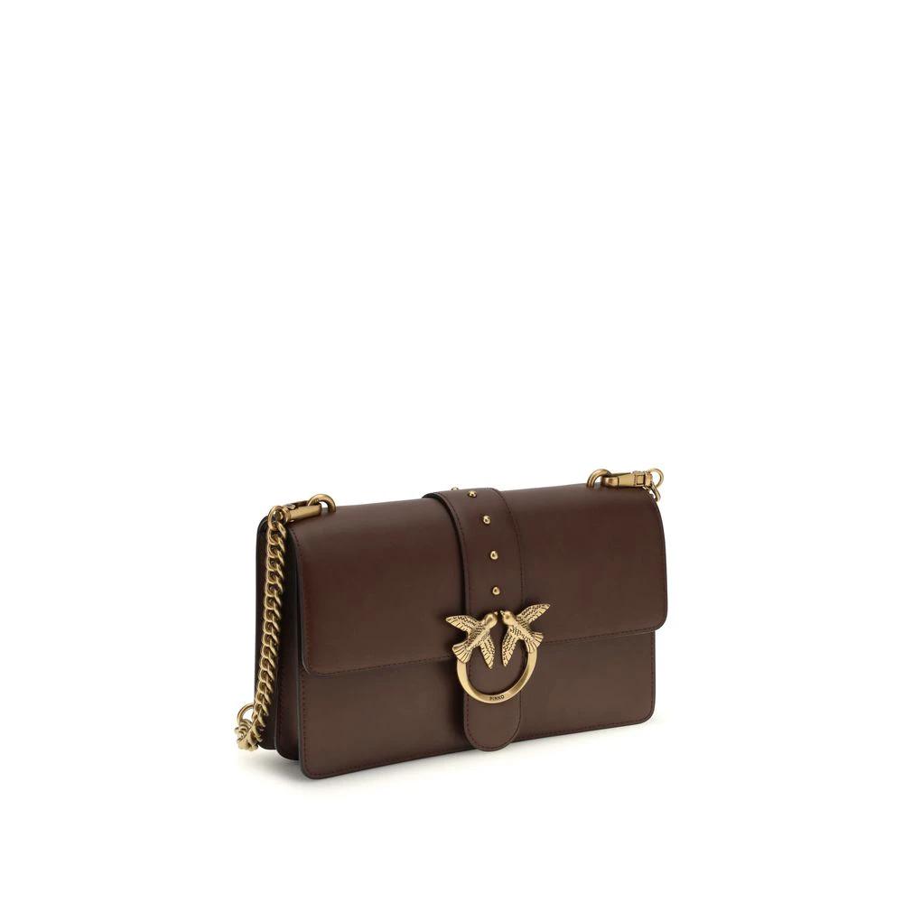 PINKO Brown Calf Leather Bos Taurus Shoulder Bag by PINKO