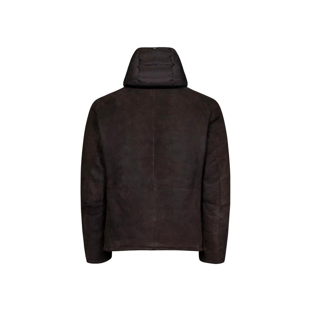 Herno Brown Lambskin Shell Jacket by Herno