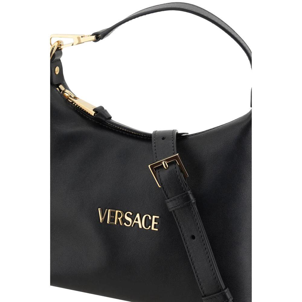Versace Black Calf Leather Bos Taurus Handbag by Versace