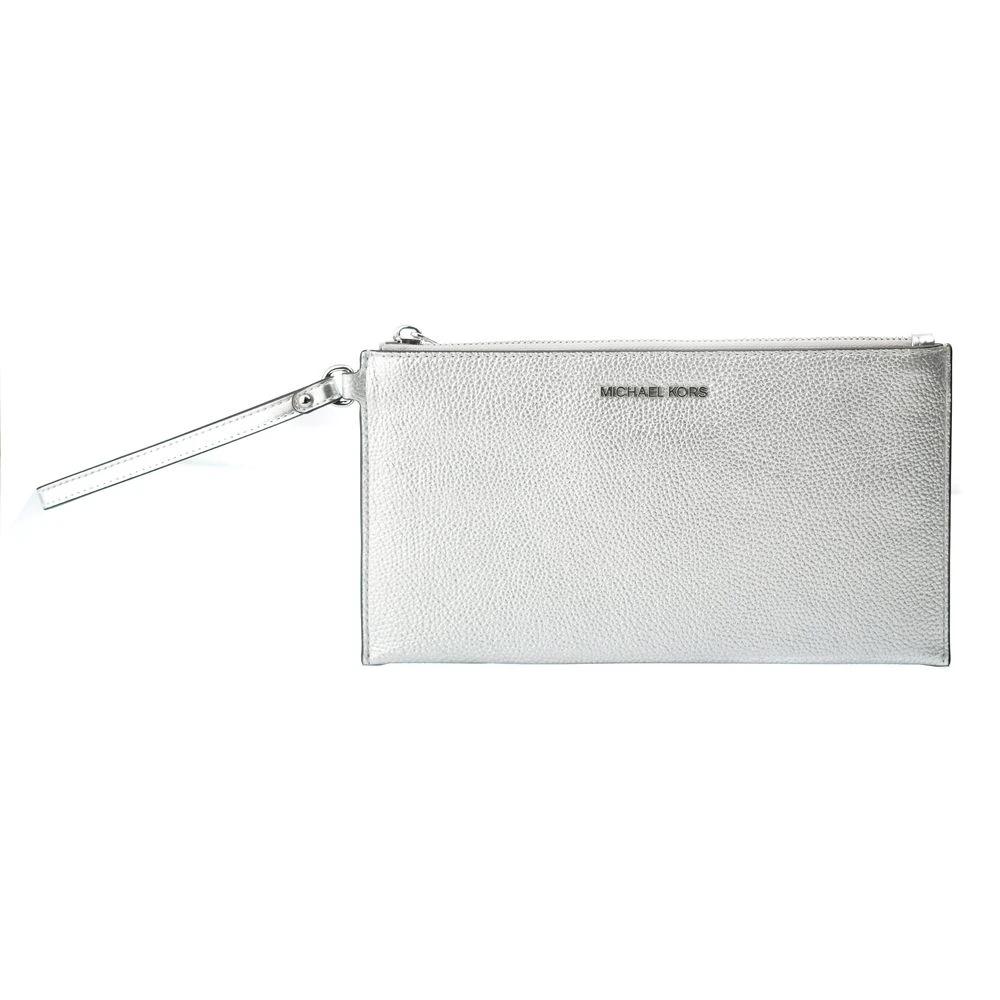 Michael Kors Gray Leather Clutch Bag by Michael Kors