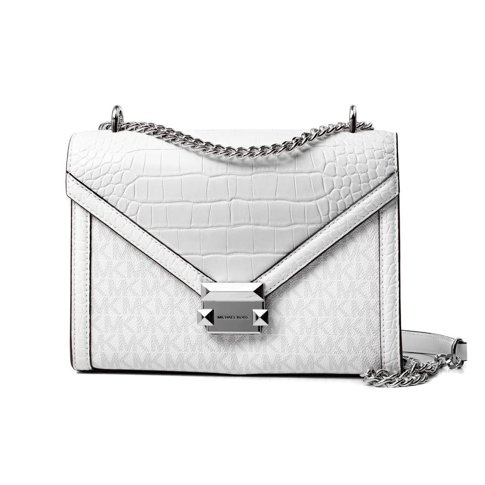 Michael Kors White Canvas Crossbody Bag by Michael Kors