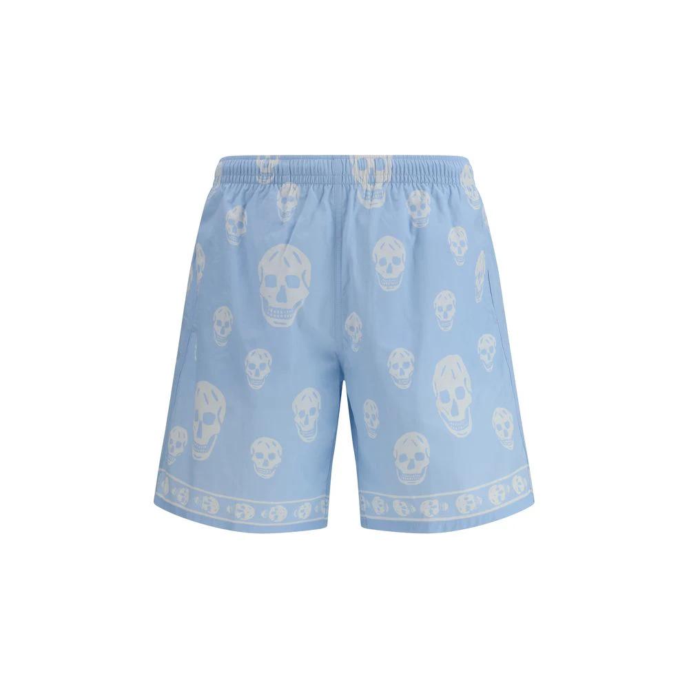 Alexander McQueen Blue Polyamide Bermuda Shorts by Alexander McQueen