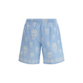 Alexander McQueen Blue Polyamide Bermuda Shorts by Alexander McQueen