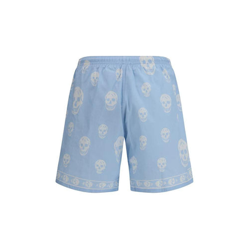 Alexander McQueen Blue Polyamide Bermuda Shorts by Alexander McQueen