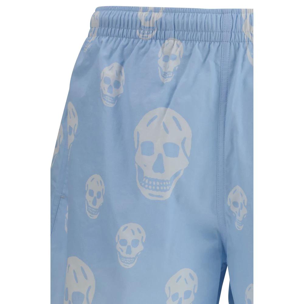 Alexander McQueen Blue Polyamide Bermuda Shorts by Alexander McQueen