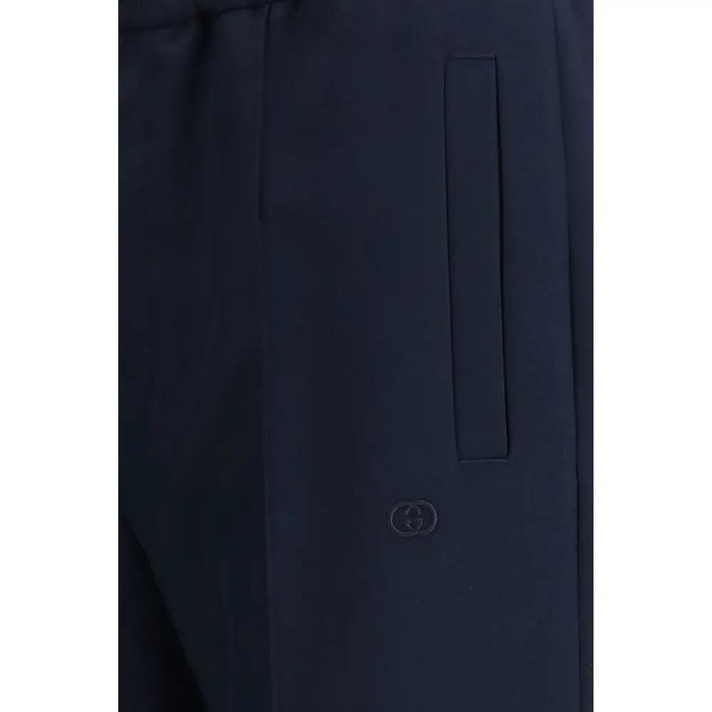 Pantalon décontracté Gucci en polyester bleu