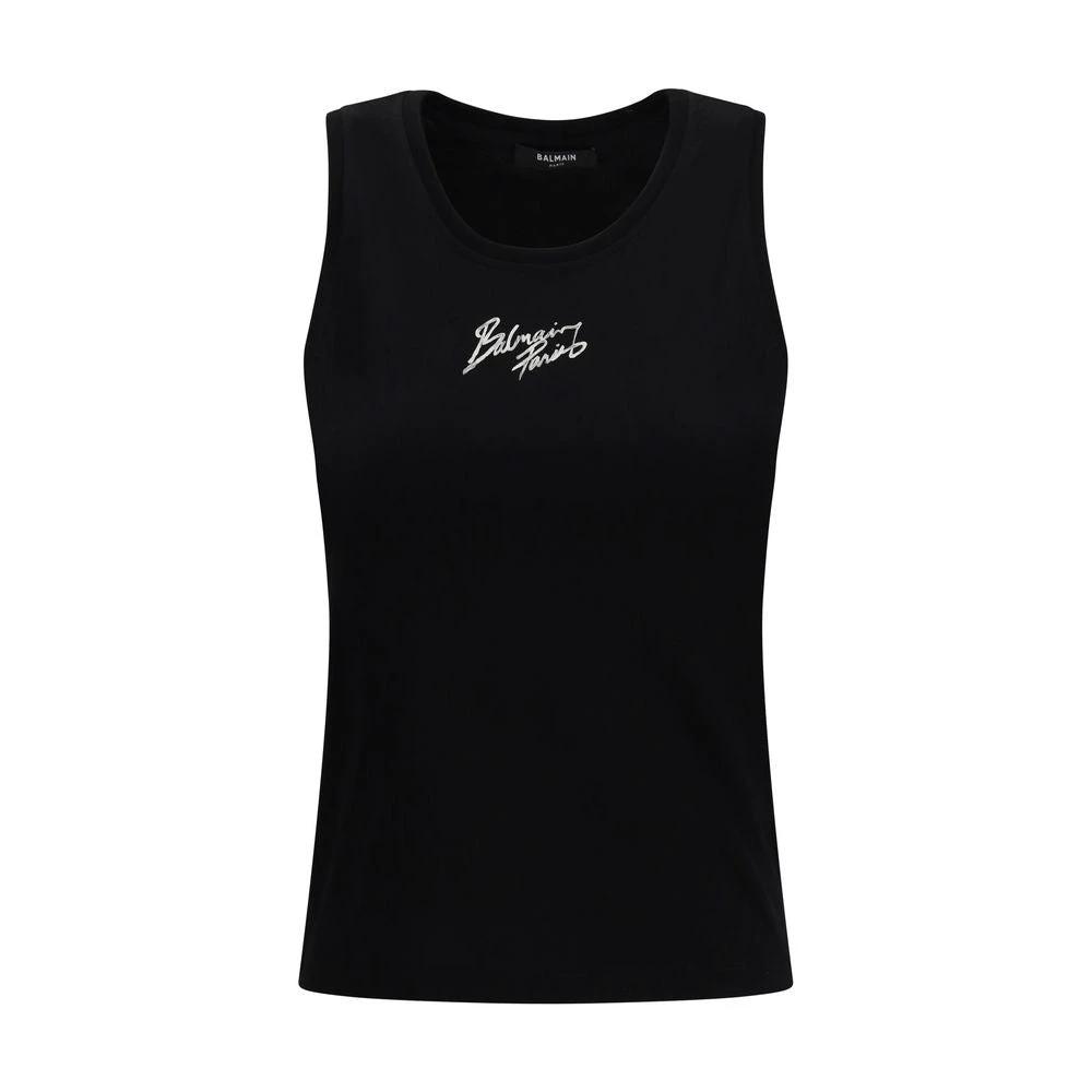 Balmain Black Cotton T-Shirt