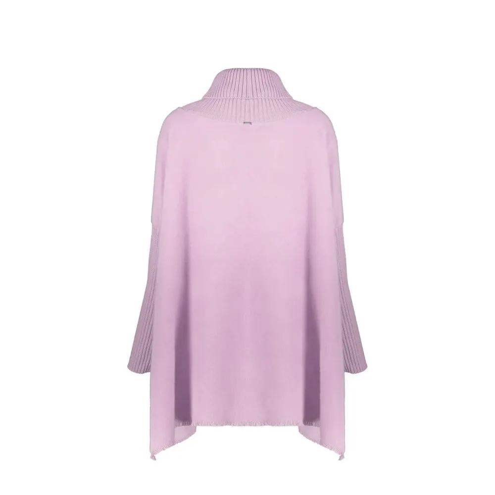 Poncho en Laine Vierge Violet Herno