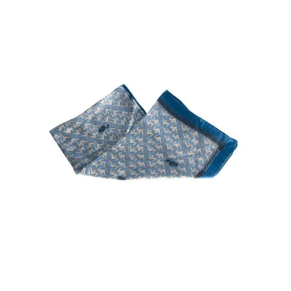 Écharpe en soie bleu bourbon pour femme