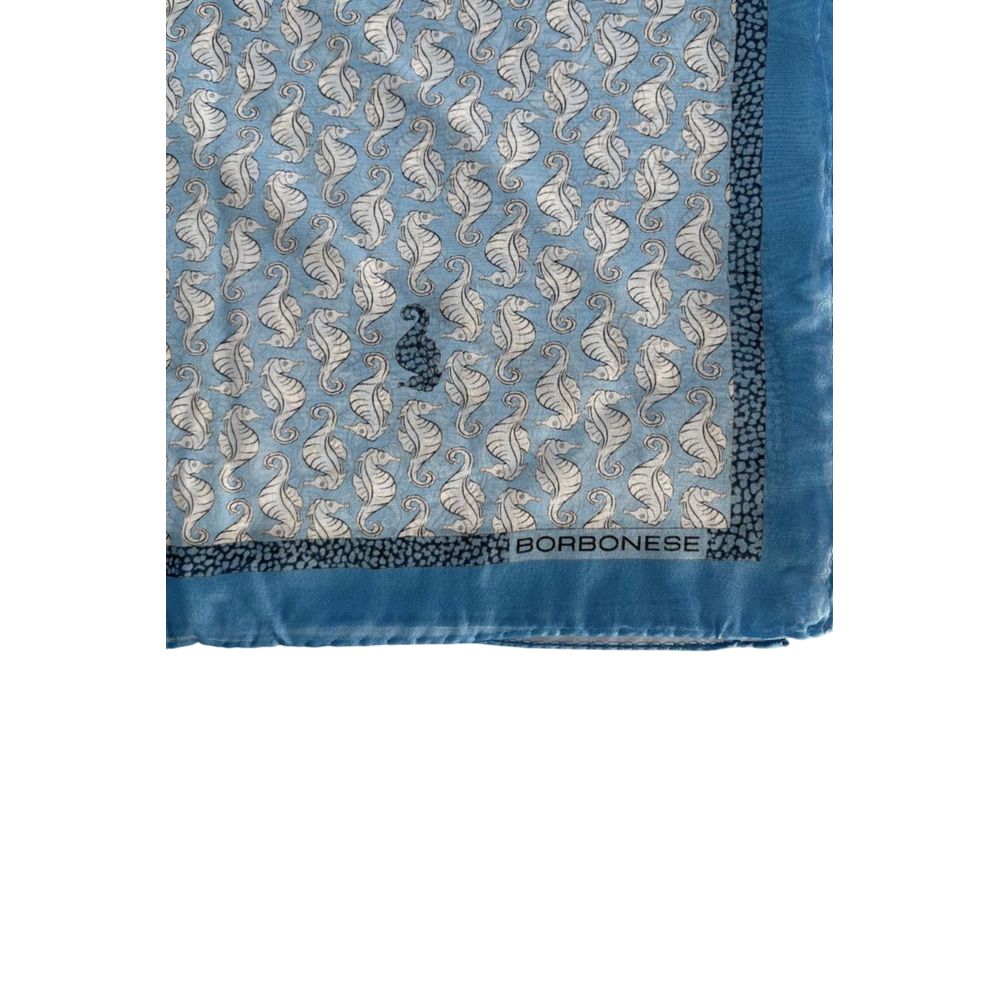 Écharpe en soie bleu bourbon pour femme