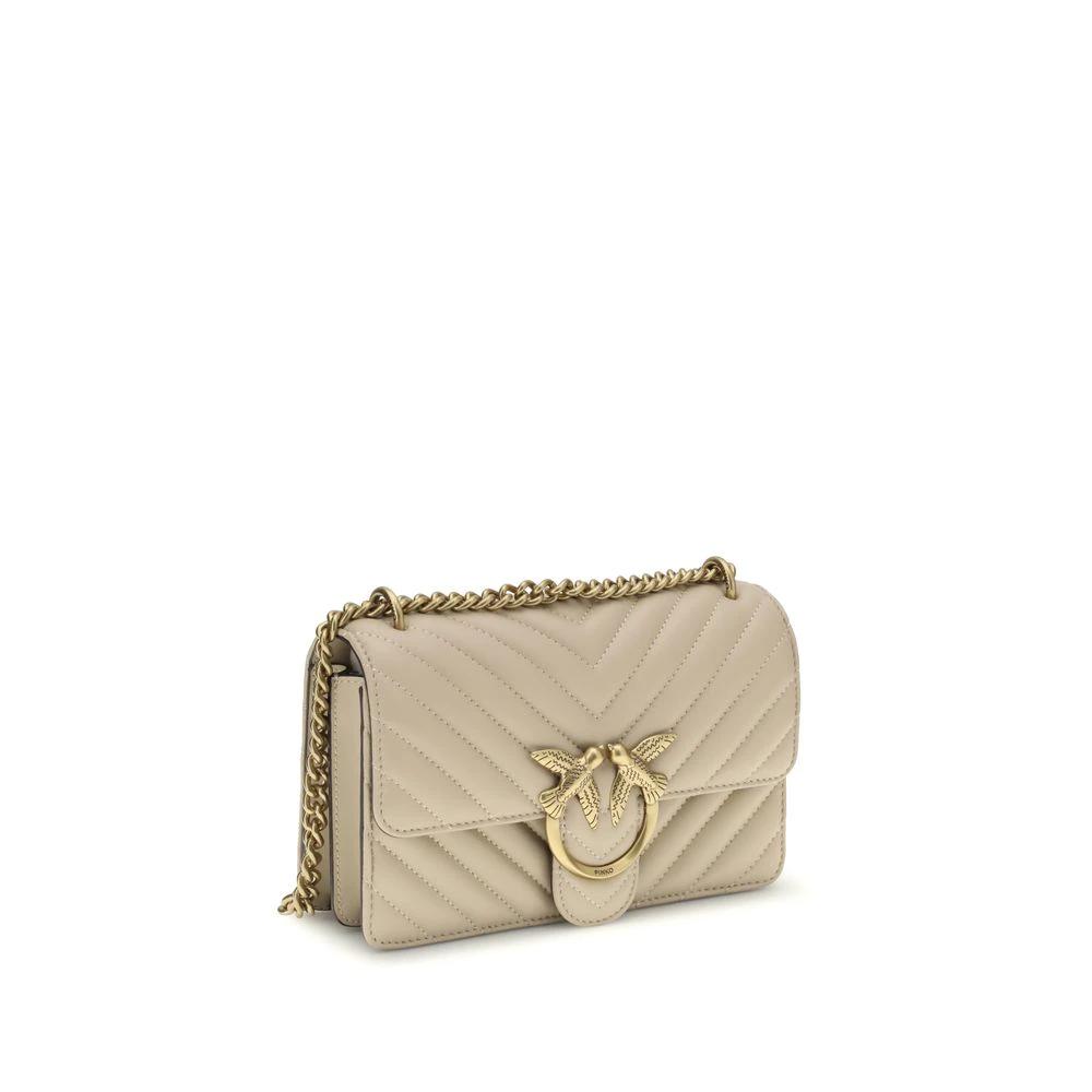 PINKO Beige Calf Leather Bos Taurus Shoulder Bag by PINKO