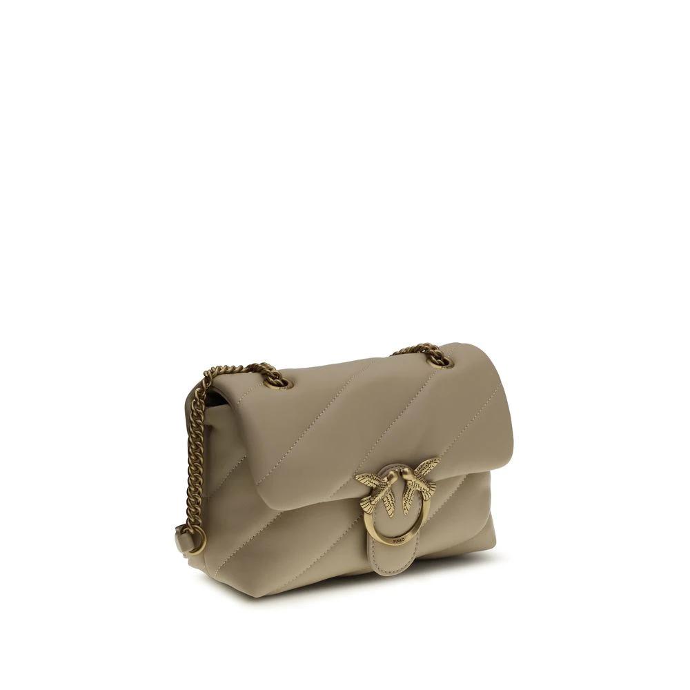 PINKO Beige Calf Leather Bos Taurus Shoulder Bag by PINKO