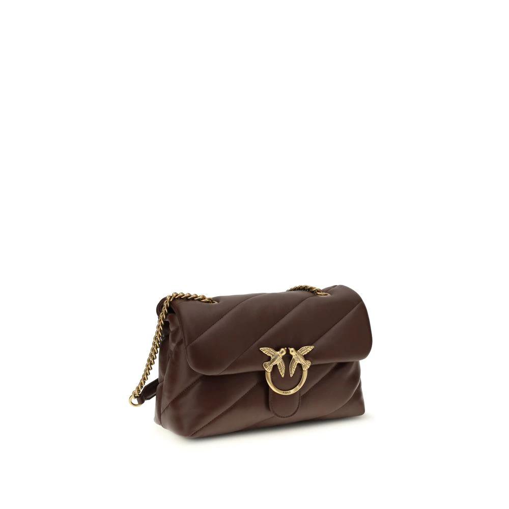PINKO Brown Calf Leather Bos Taurus Shoulder Bag by PINKO