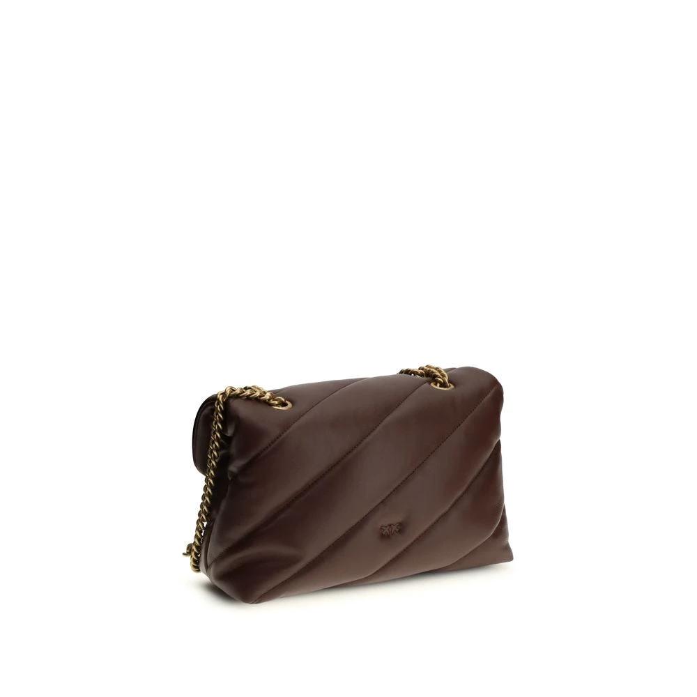 PINKO Brown Calf Leather Bos Taurus Shoulder Bag by PINKO