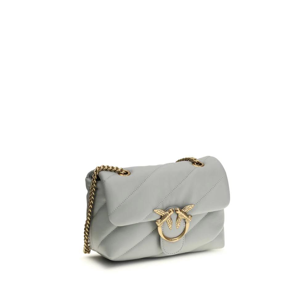 PINKO Gray Calf Leather Bos Taurus Shoulder Bag by PINKO
