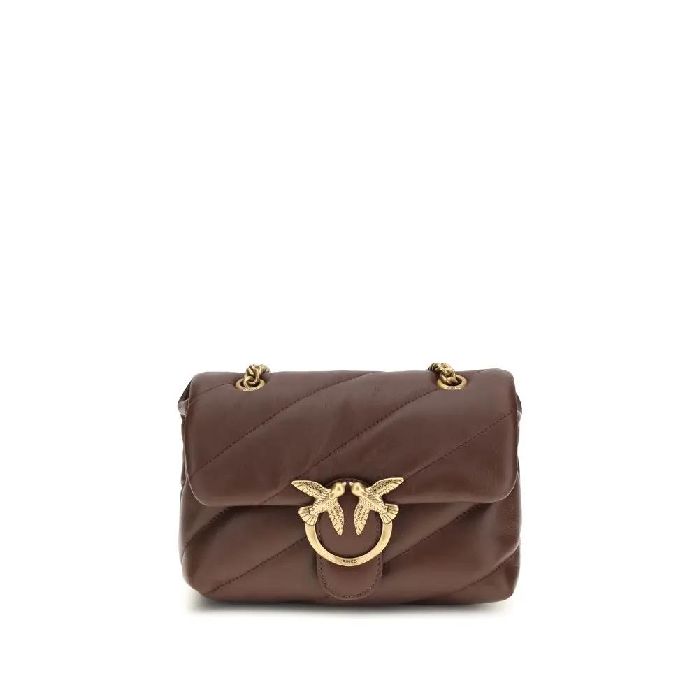 Sac bandoulière PINKO Bos Taurus en cuir de veau marron