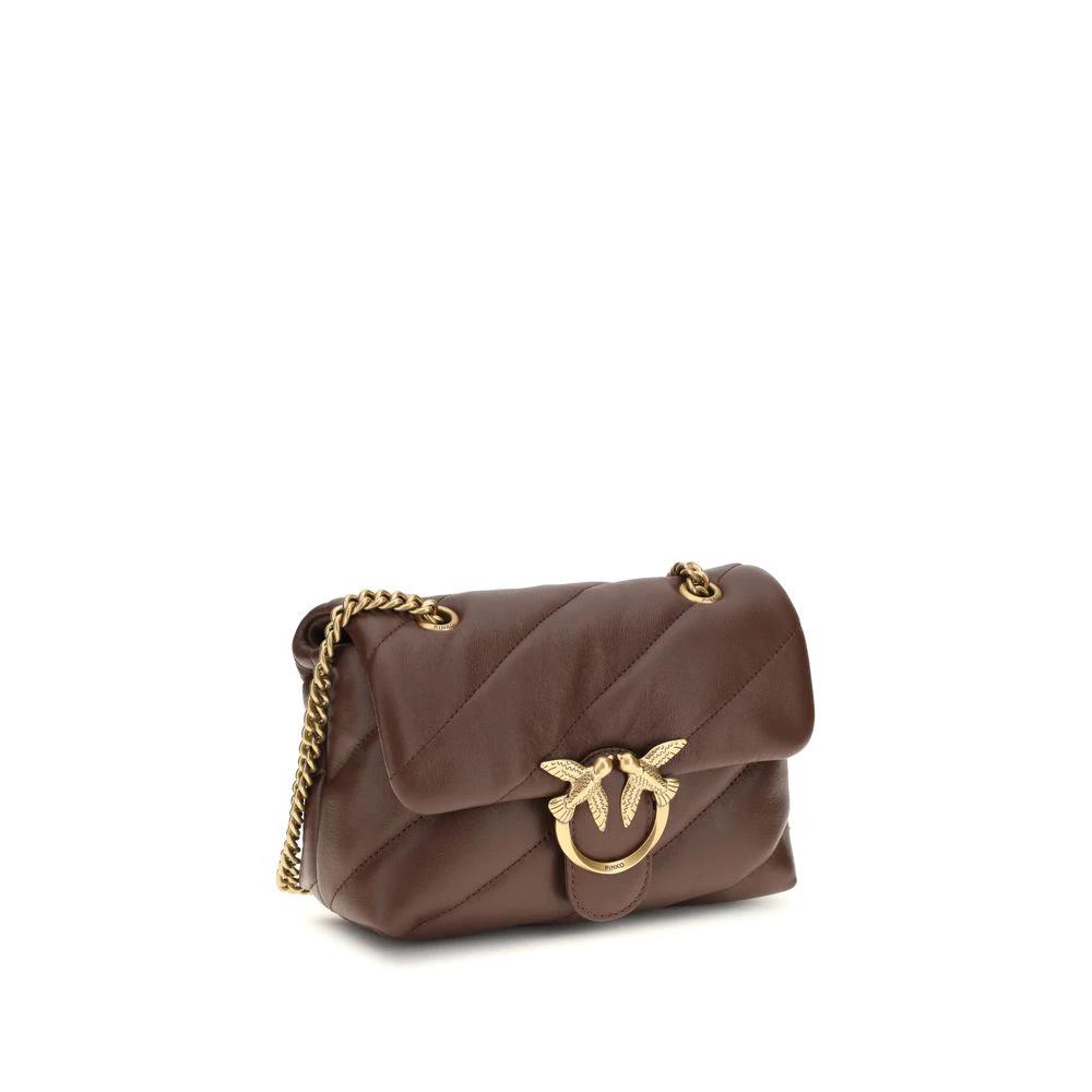 PINKO Brown Calf Leather Bos Taurus Shoulder Bag by PINKO