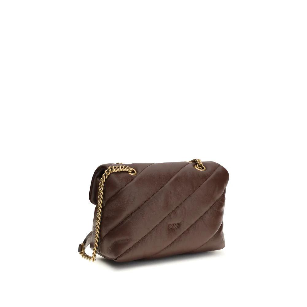 PINKO Brown Calf Leather Bos Taurus Shoulder Bag by PINKO