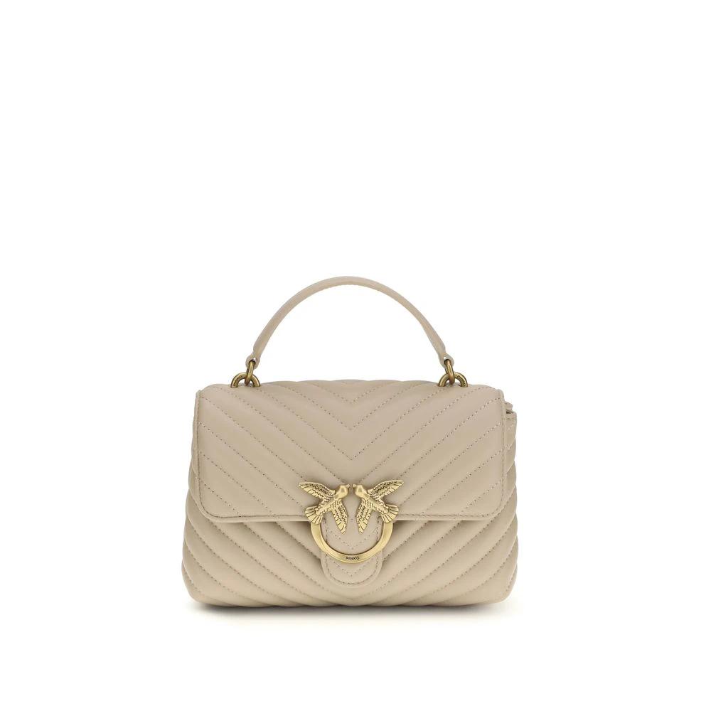 PINKO Beige Calf Leather Bos Taurus Handbag by PINKO