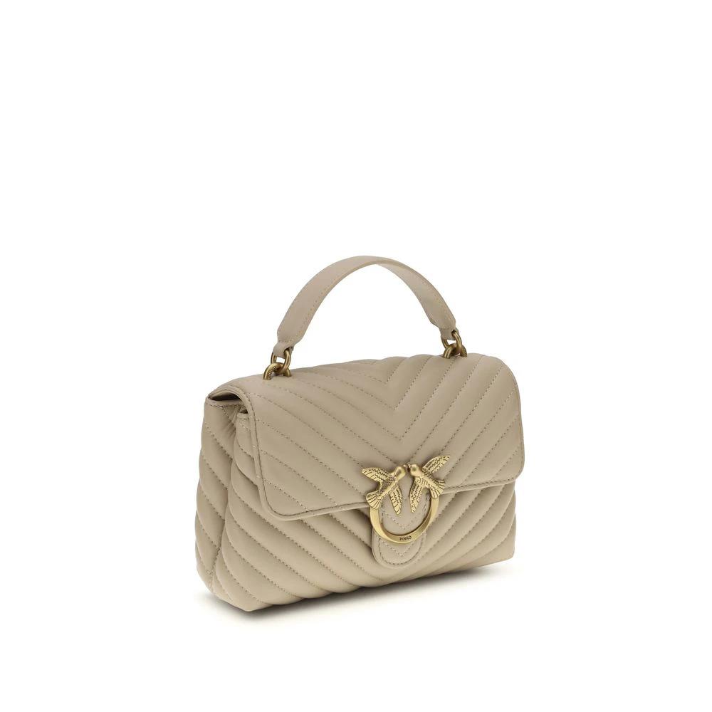 PINKO Beige Calf Leather Bos Taurus Handbag by PINKO