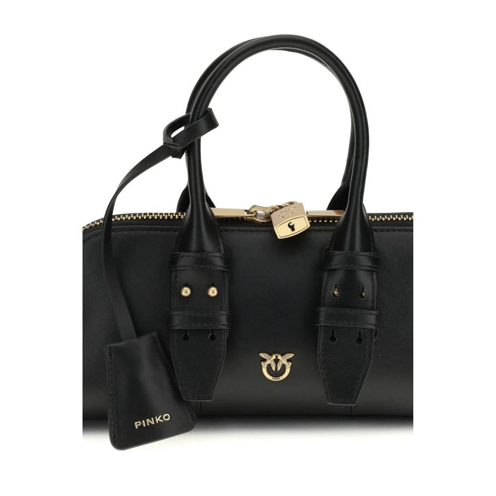 PINKO Black Calf Leather Bos Taurus Handbag by PINKO