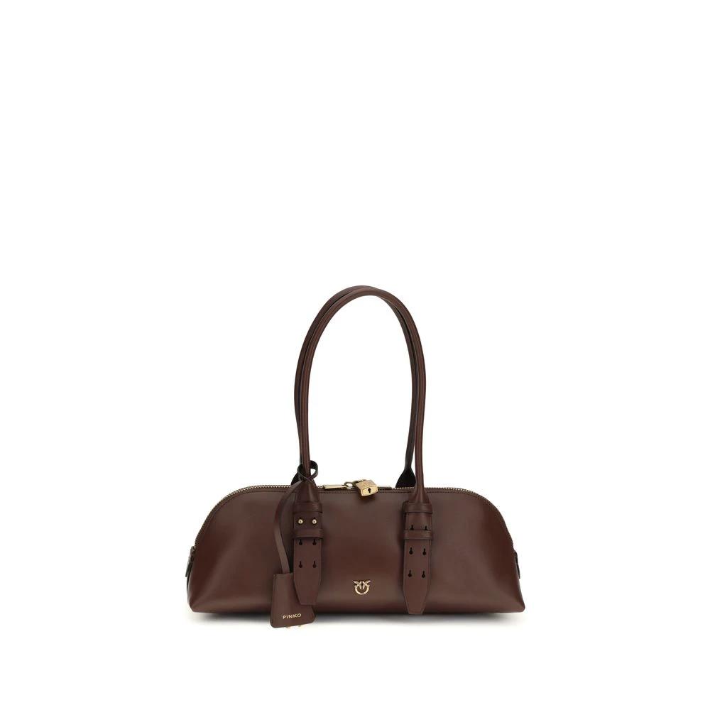 PINKO Brown Calf Leather Bos Taurus Shoulder Bag by PINKO