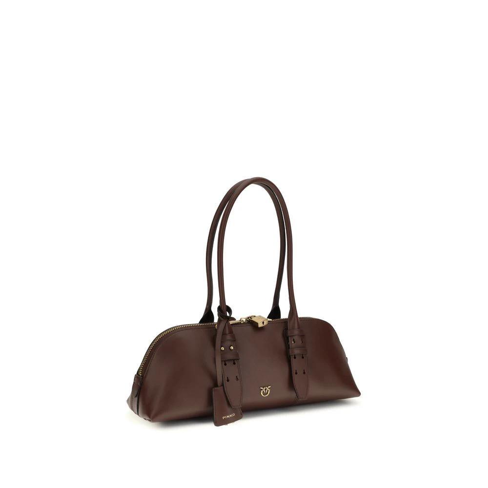 PINKO Brown Calf Leather Bos Taurus Shoulder Bag by PINKO