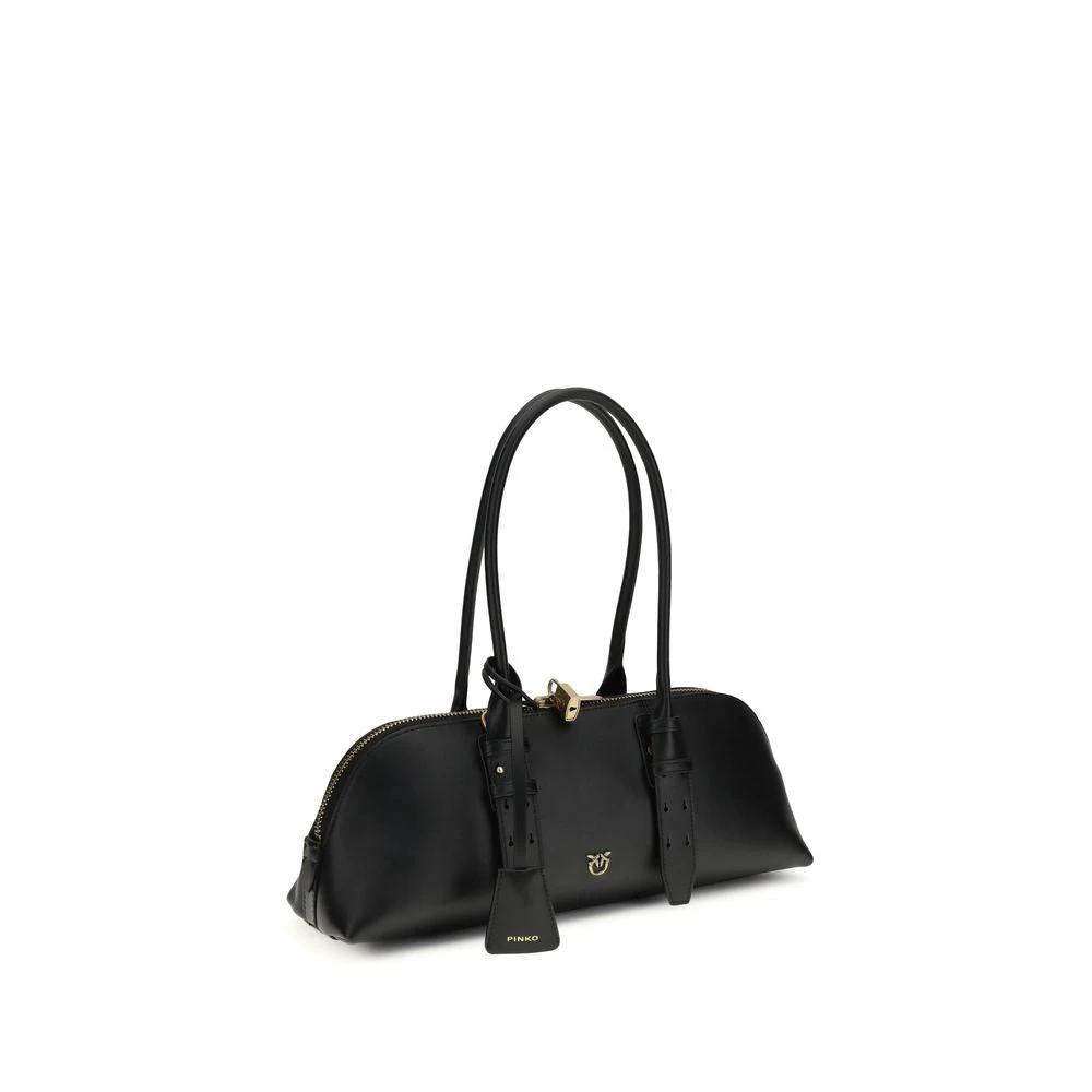 PINKO Black Calf Leather Bos Taurus Shoulder Bag by PINKO