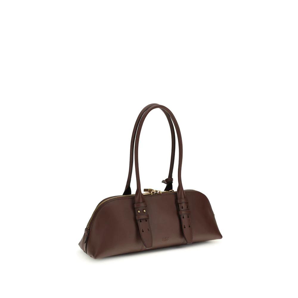 PINKO Brown Calf Leather Bos Taurus Shoulder Bag by PINKO