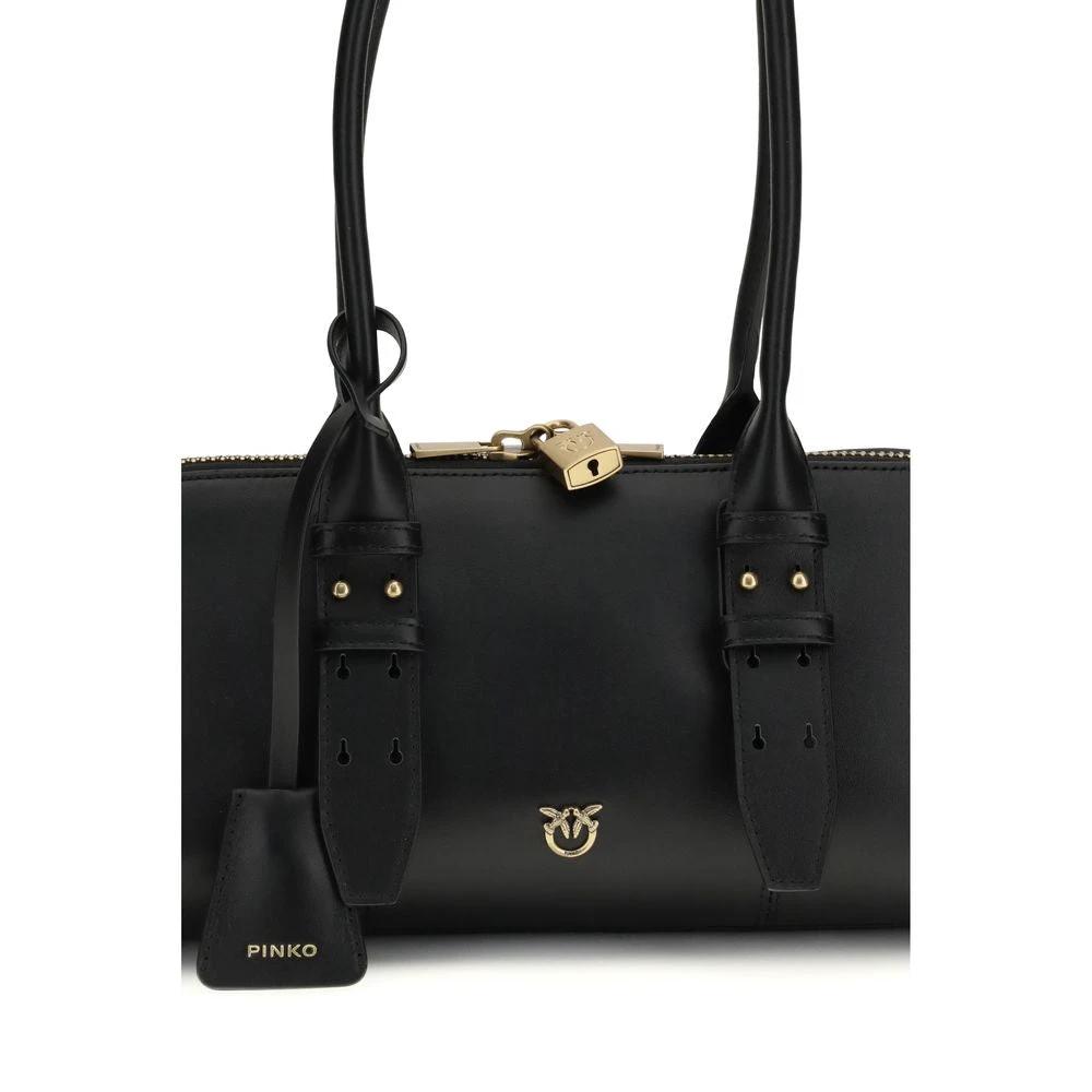 PINKO Black Calf Leather Bos Taurus Shoulder Bag by PINKO