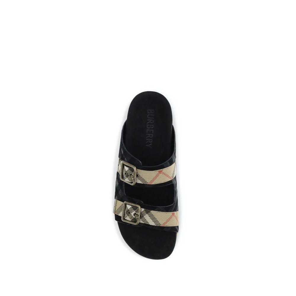 Burberry Multicolor Calf Leather Bos Taurus Flat Sandals by Burberry