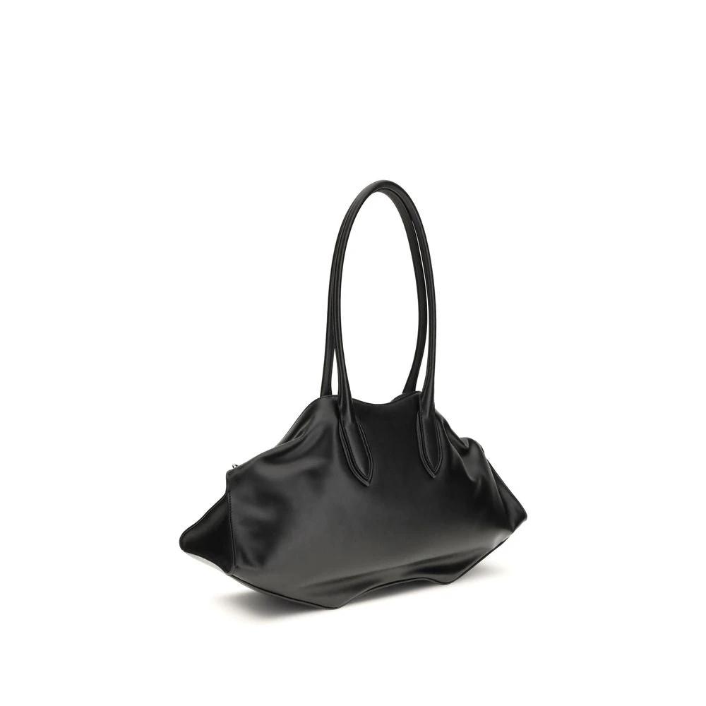 Alexander McQueen Black Calf Leather Bos Taurus Shoulder Bag by Alexander McQueen