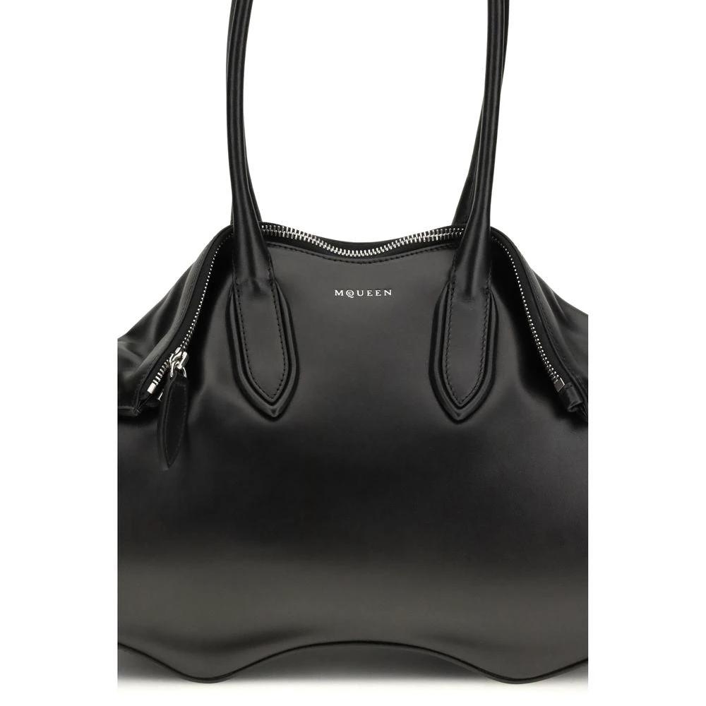 Alexander McQueen Black Calf Leather Bos Taurus Shoulder Bag by Alexander McQueen