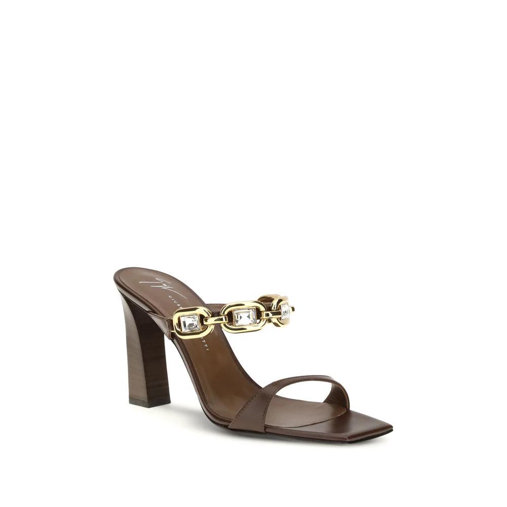 Giuseppe Zanotti Brown Calf Leather Bos Taurus Sandals by Giuseppe Zanotti