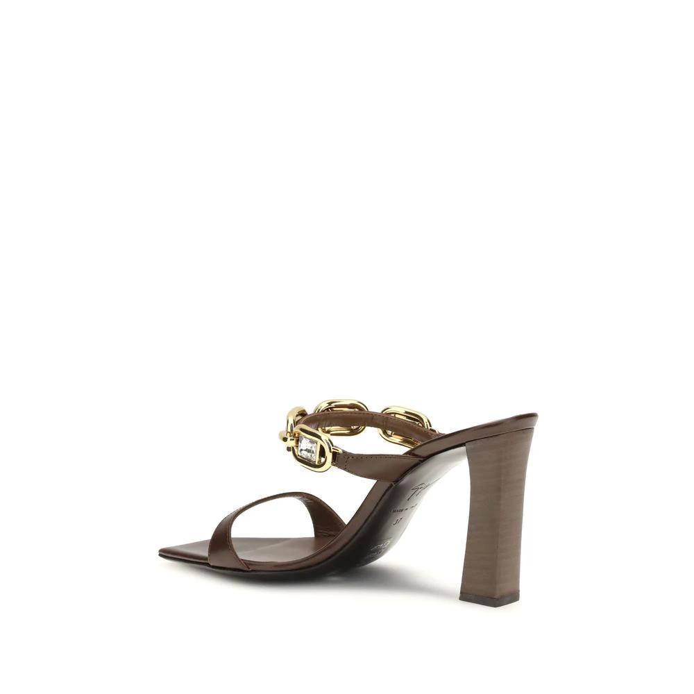 Giuseppe Zanotti Brown Calf Leather Bos Taurus Sandals by Giuseppe Zanotti