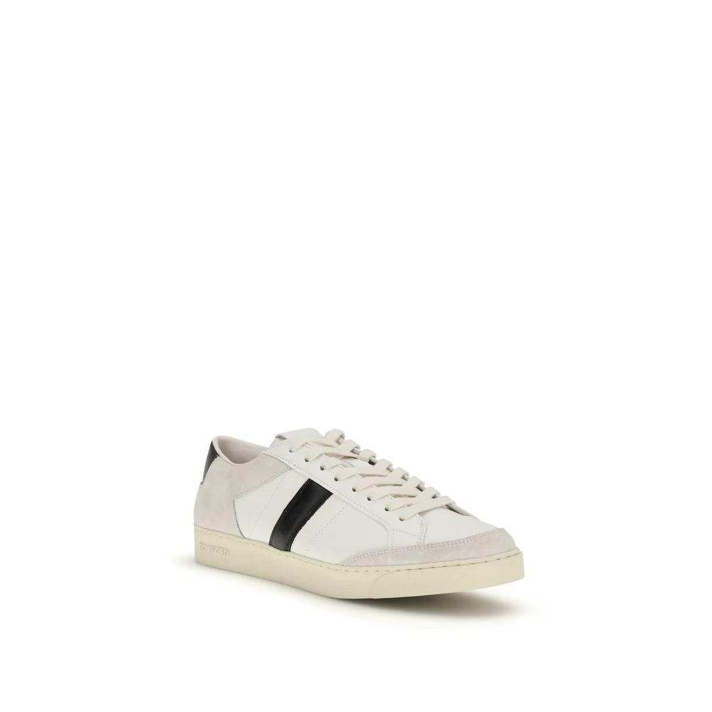 Tom Ford White Calf Leather Bos Taurus Sneakers by Tom Ford