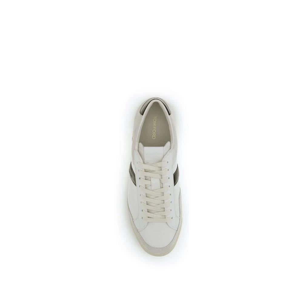 Tom Ford White Calf Leather Bos Taurus Sneakers by Tom Ford