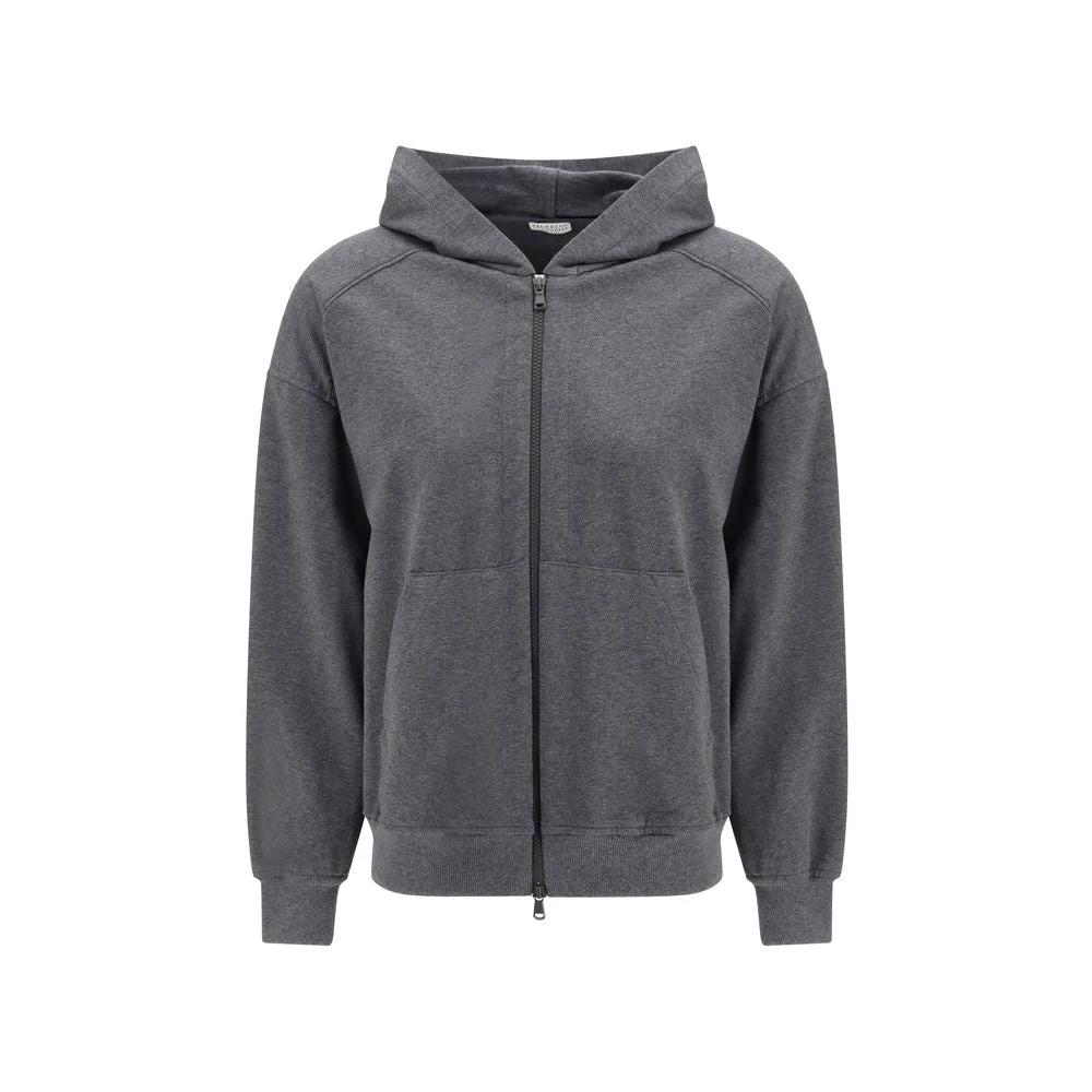 Brunello Cucinelli Gray Cotton Sweatshirt by Brunello Cucinelli