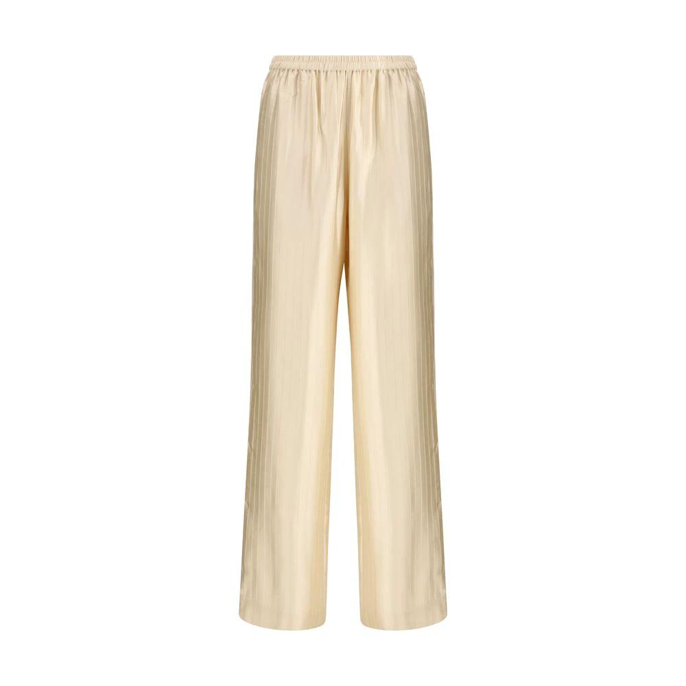 Loulou De Saison Beige Viscose Casual Pants by Loulou De Saison