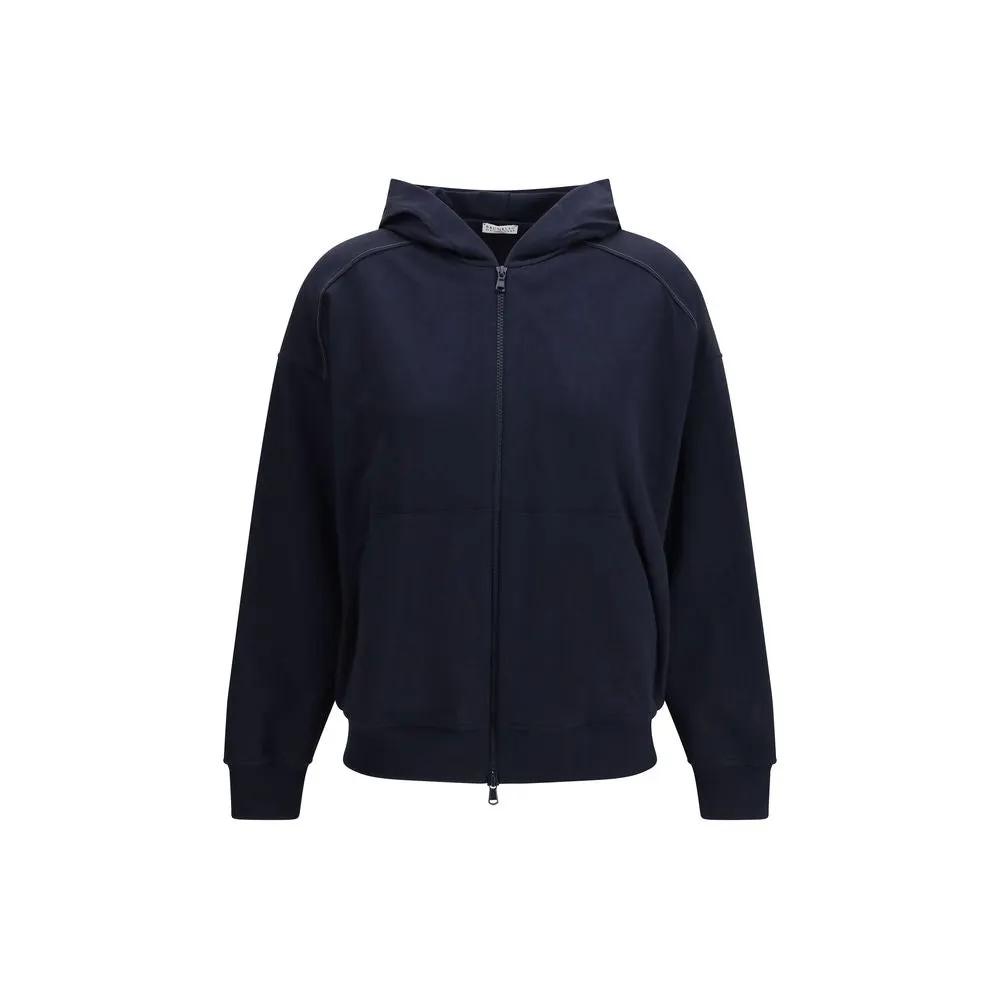 Brunello Cucinelli Blue Cotton Sweatshirt