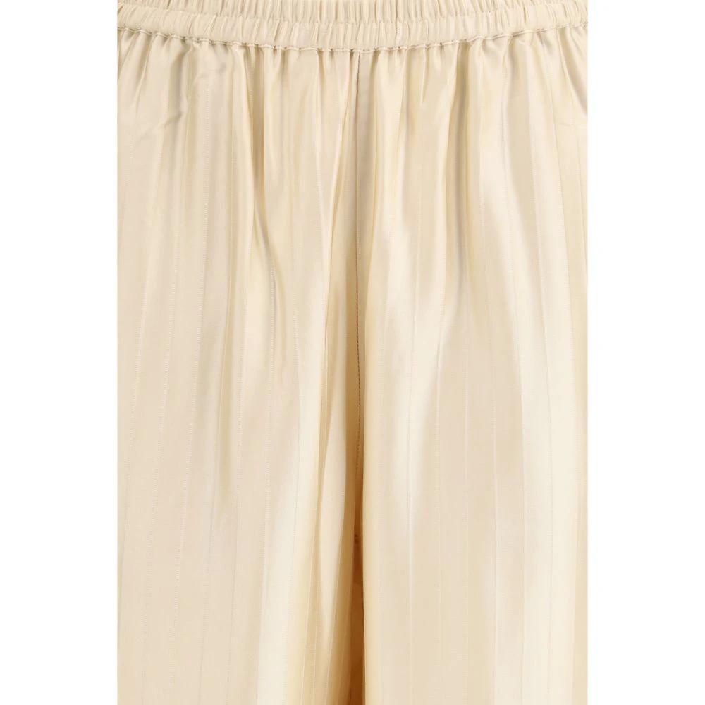 Loulou De Saison Beige Viscose Casual Pants by Loulou De Saison