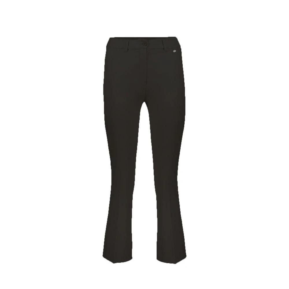 Herno Black Elastane Flared Pants by Herno