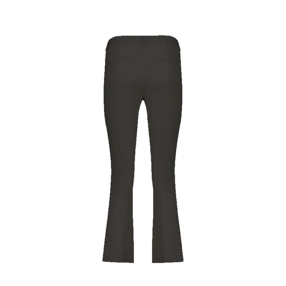 Herno Black Elastane Flared Pants by Herno