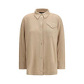 Fabiana Filippi Beige Fleece Wool Dress Shirt by Fabiana Filippi